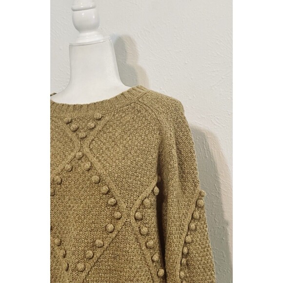 Anthropologie Moth Size S 90% Wool Pom Pom Bubble Knit Sweater Tunic Winter Cozy - Picture 10 of 10